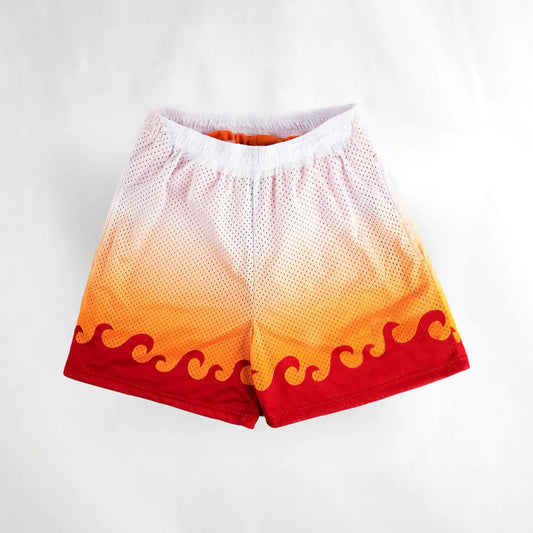 Flame Pillar Mesh Shorts