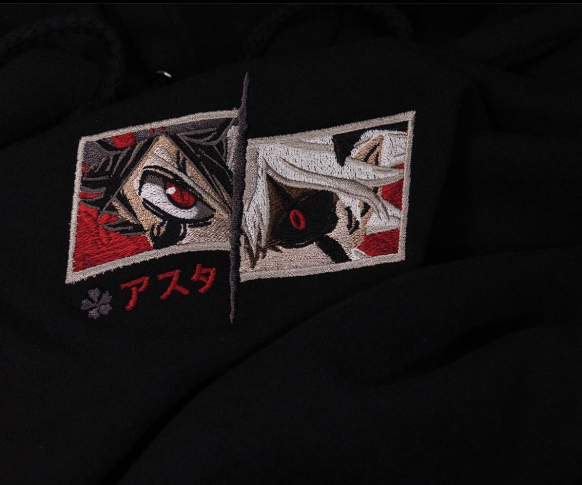 Black Clover Asta & Liebe Magic Devil Hoodie (Embroidered)