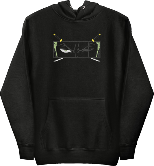 One Piece Zoro Blackout Hoodie (Embroidered)